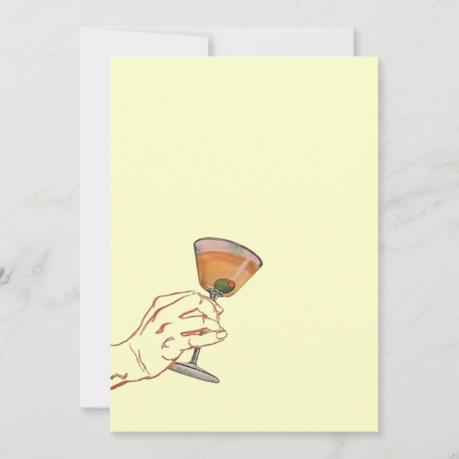 Vintage Parfait Martini Bar Party Invitation blanc (Devant)
