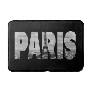 Vintage Paris and Eiffel Tower Bath Mat