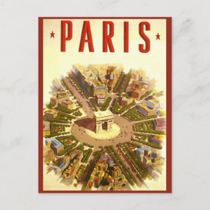Vintage Paris, Arc de Triomphe, Change of Address Announcement Postcard