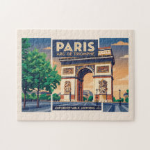 Vintage Paris Arc de Triomphe Travel Poster