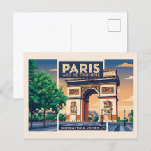 Vintage Paris Arc de Triomphe Travel Poster