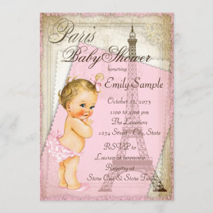 Vintage Paris Baby Shower Invitation