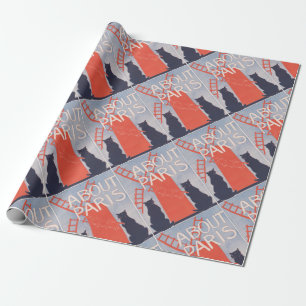Vintage Paris Book Cover Wrapping Paper