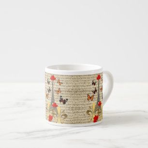 Vintage Paris & butterflies Espresso Cup