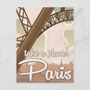 Vintage Paris Cartoon travel poster Postcard