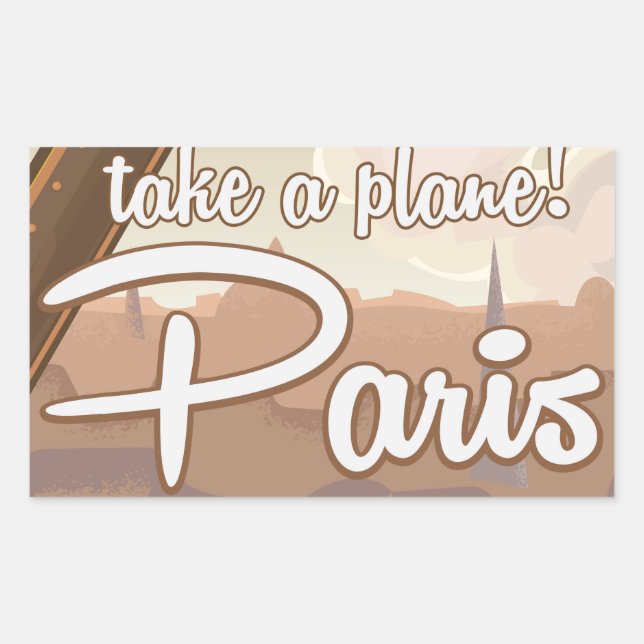 Vintage Paris Cartoon travel poster Sticker (Front)