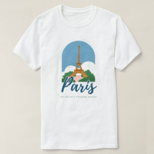 Vintage Paris Cityscape, Retro Paris France Travel T-Shirt