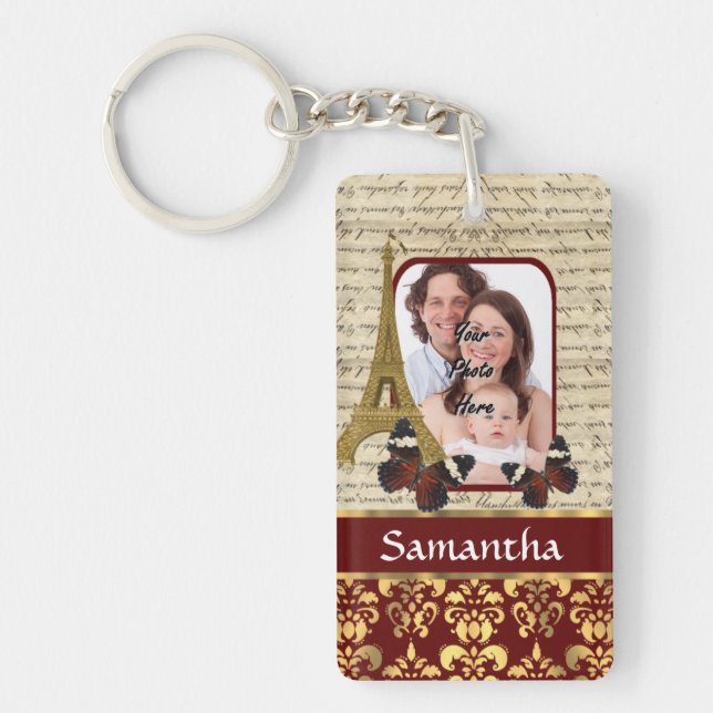 Vintage Paris collage Keychain (Front)