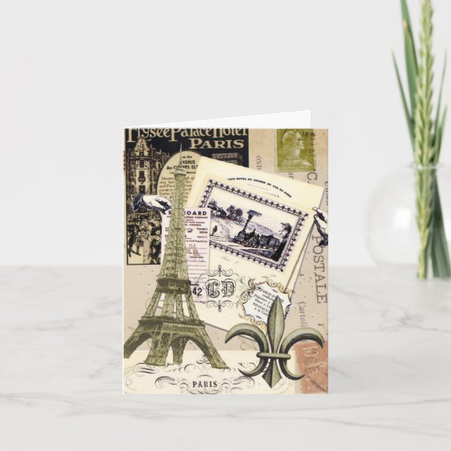 Vintage Paris Collage...notecard Card (Front)