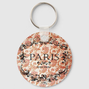 Vintage Paris Damask Keychain