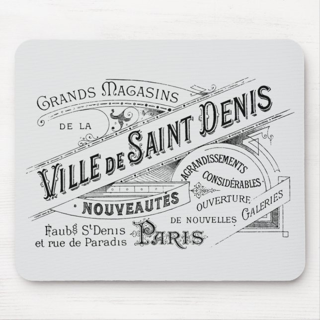Vintage Paris Deptartment Store Ad Mouse Pad (Front)