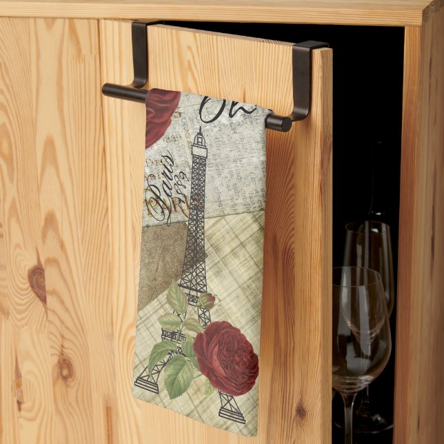 Vintage Paris Design Kitchen Towel (Thirds Fold)