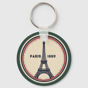 Vintage Paris Eiffel Tower 1889 Keychain