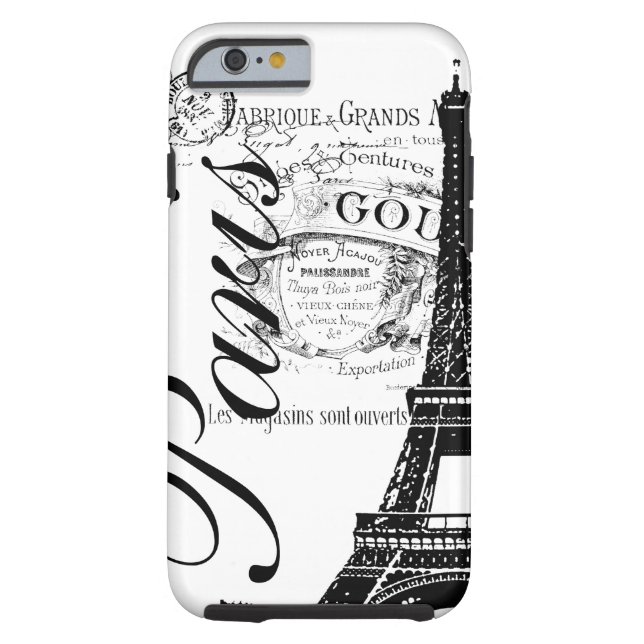 Vintage Paris & Eiffel Tower Case-Mate iPhone Case (Back)