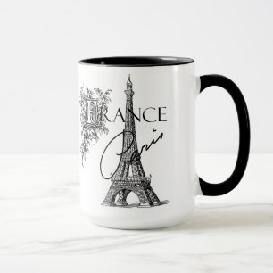 Vintage Paris Eiffel Tower coffee mug