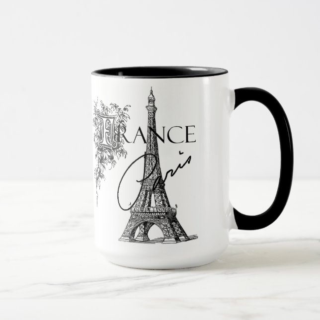 Vintage Paris Eiffel Tower coffee mug (Right)