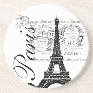Vintage Paris Eiffel Tower Illustration Coaster