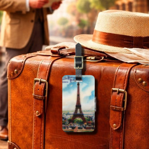 Vintage Paris  - Eiffel Tower Luggage Tag