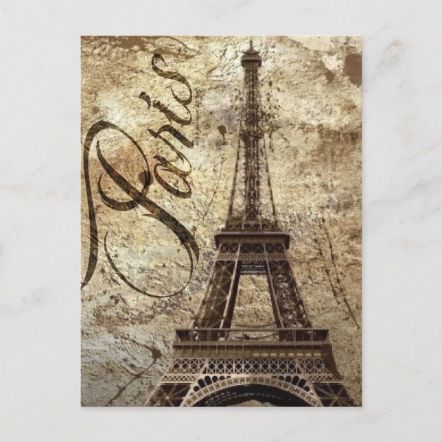 Vintage Paris Eiffel Tower Postcard (Front)