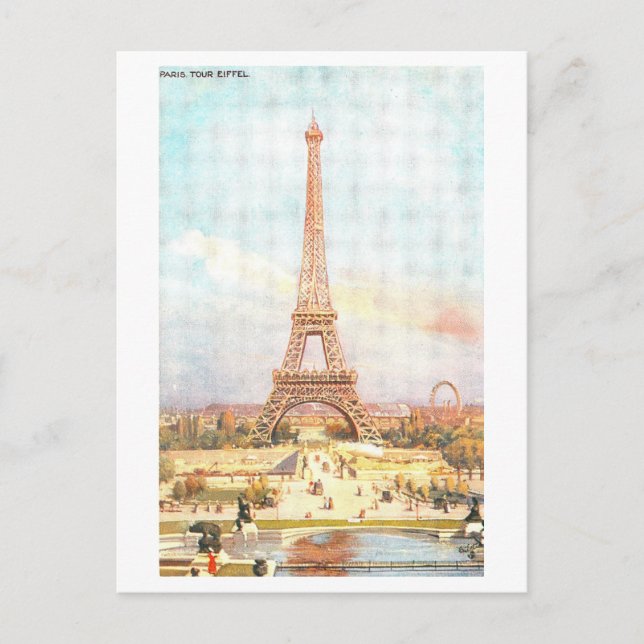 Vintage Paris Eiffel Tower Postcard (Front)