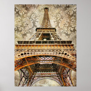Vintage Paris, Eiffel Tower Poster