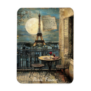 Vintage Paris Eiffel Tower Romantic Travel Art Magnet