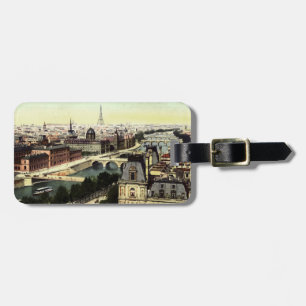 Vintage Paris Eiffel Tower Scene Luggage Tag