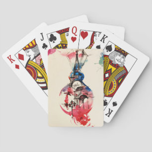 Vintage Paris Eiffel Tower Travel Love Watercolor Playing Cards