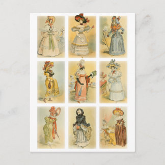Vintage Paris Fashion (18th and 19th century) Postcard