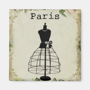 Vintage Paris Fashion Dress Form Magnet