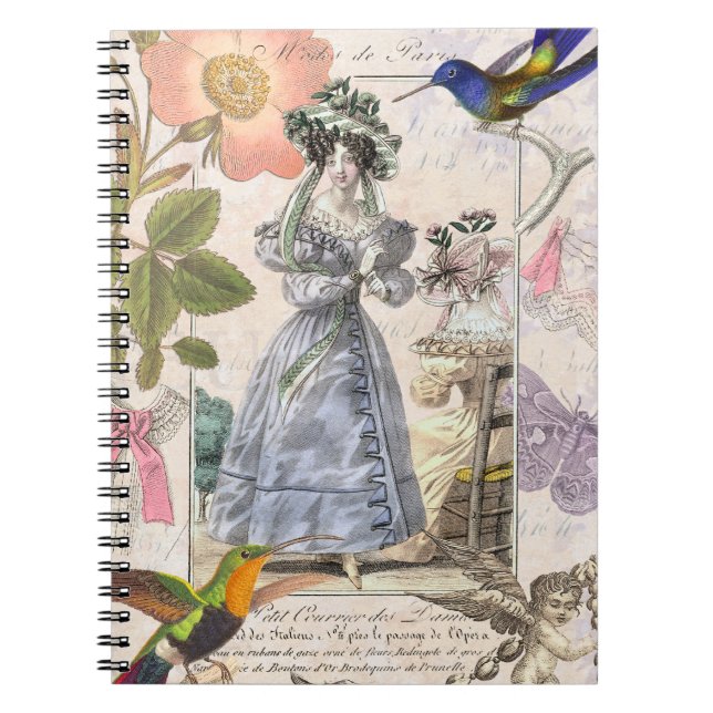 Vintage Paris Fashion  Elegant Collage Notebook (Front)