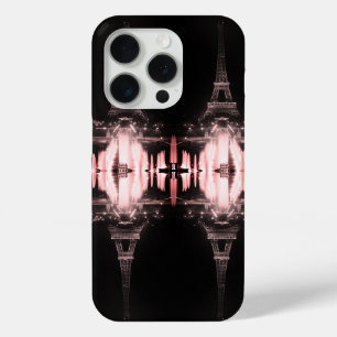 Vintage Paris Fontains Tower Eiffel night iPhone 15 Pro Case