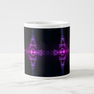 Vintage Paris Fontains Tower Eiffel night Large Coffee Mug