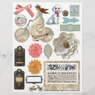 Vintage Paris France Bicycle Ride Ephemera