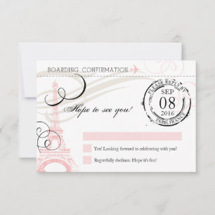 Vintage Paris France Birthday Party RSVP Card
