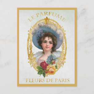 Vintage Paris France French Perfume Advertisement Postcard