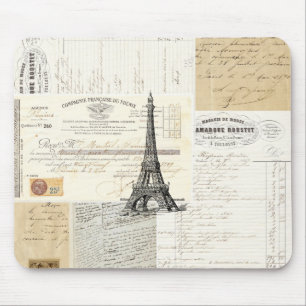 Vintage Paris French Ephemera Mousepad