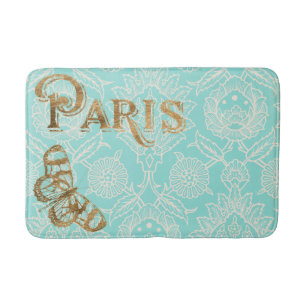 Vintage Paris Gold Design Bath Mat