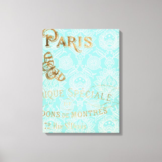Vintage Paris Gold Design Canvas Print (Front)