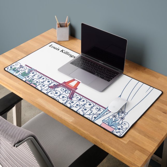 Vintage Paris Haussmann Architecture Desk Mat (Office 2)
