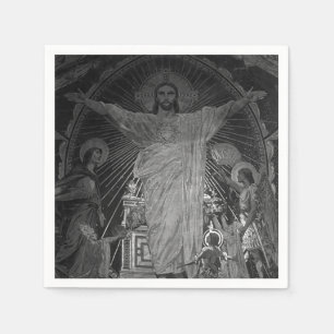 Vintage Paris Main mosaic Sacred Heart jesus Napkin