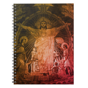 Vintage Paris Main mosaic Sacred Heart jesus Notebook