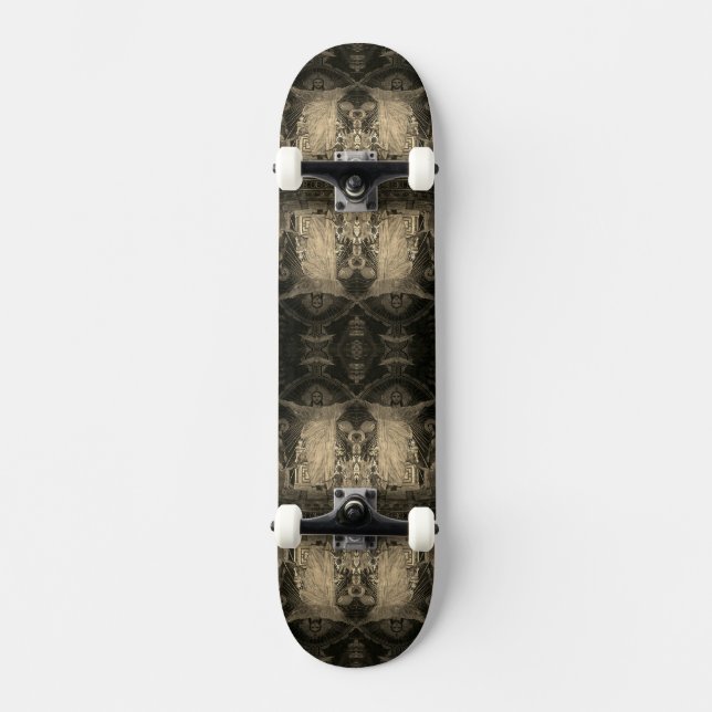 Vintage Paris Main mosaic Sacred Heart jesus Skateboard (Front)