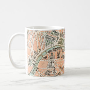 Vintage Paris Map Coffee Mug