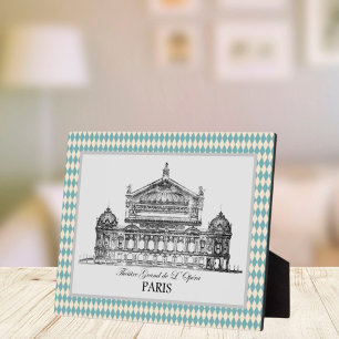 Vintage Paris Opera Illustration Harlequin  Plaque