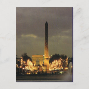 Vintage Paris, Paris Place de la Concorde by night Postcard