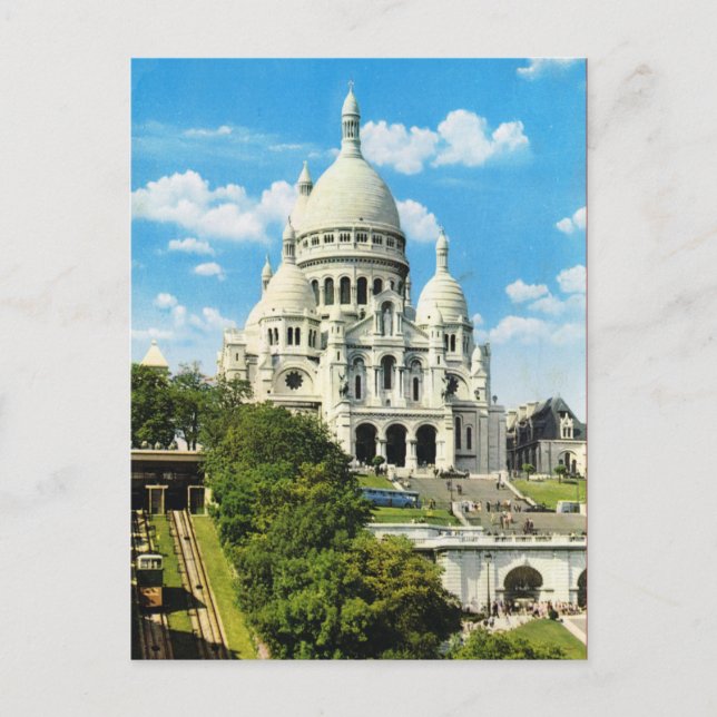 Vintage Paris, Paris Sacre Coeur, Montmatre Postcard (Front)