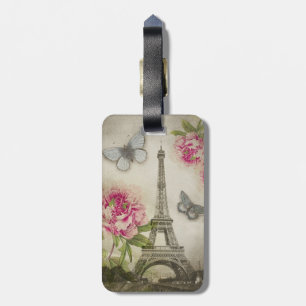 Vintage Paris Peonies Personalized tag
