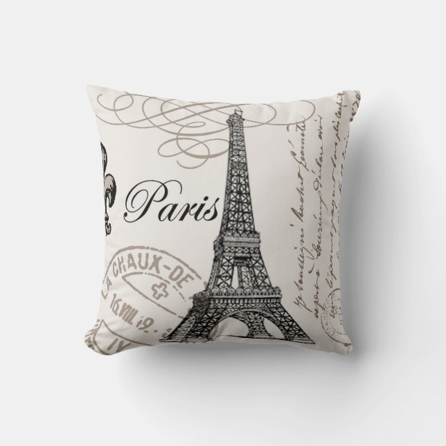 Vintage Paris...pillow Throw Pillow (Front)