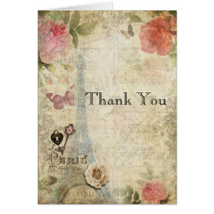 Vintage Paris Pink Roses Lock & Key Chic Wedding